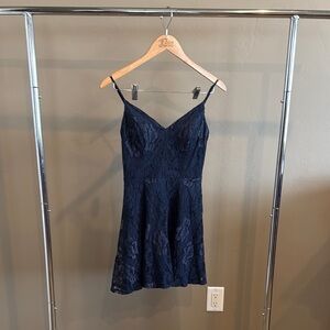 Formal Mini Dress! Dark Blue, lace lined dress! Size US 5.